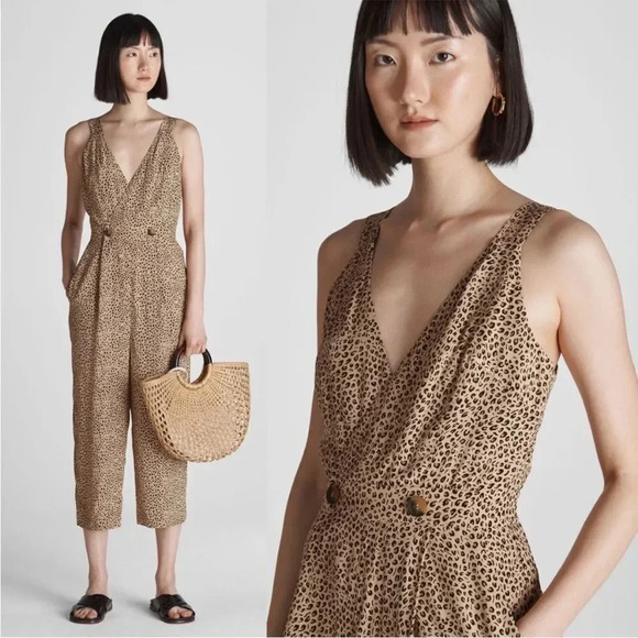 Whistles Mini Leopard Lara Jumpsuit rRelaxed Fit size 4 - Picture 1 of 14